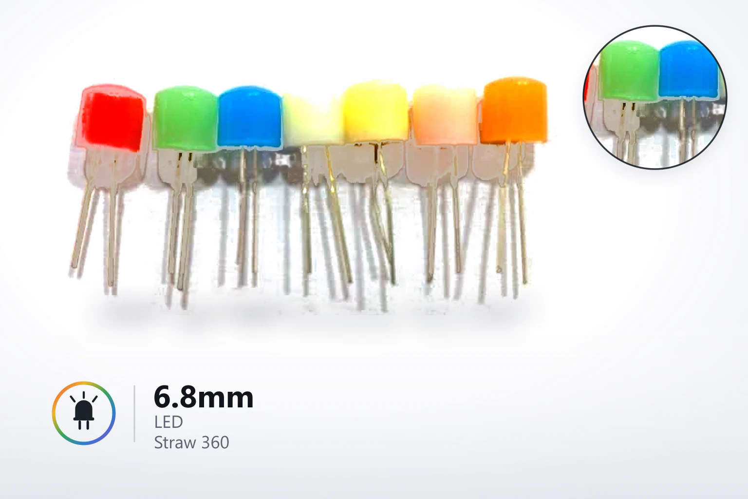 6.8mm Straw LED 360 visual
