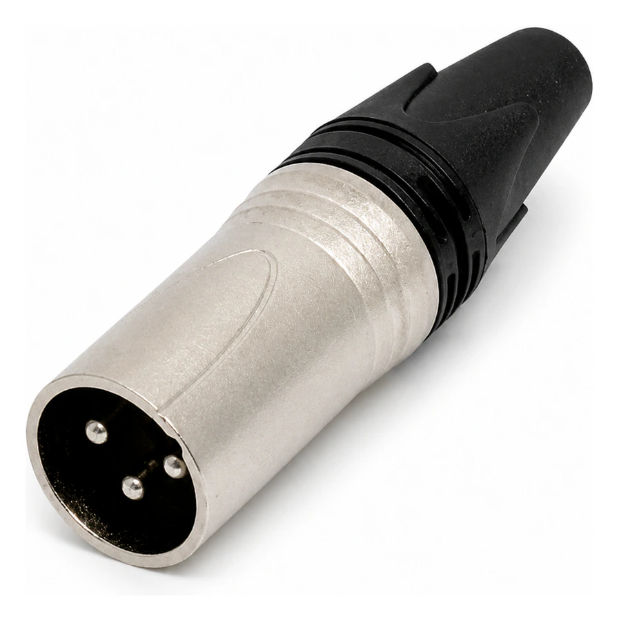 3-Pin XLR Male Connector - Silver Body, Silver Pin visual